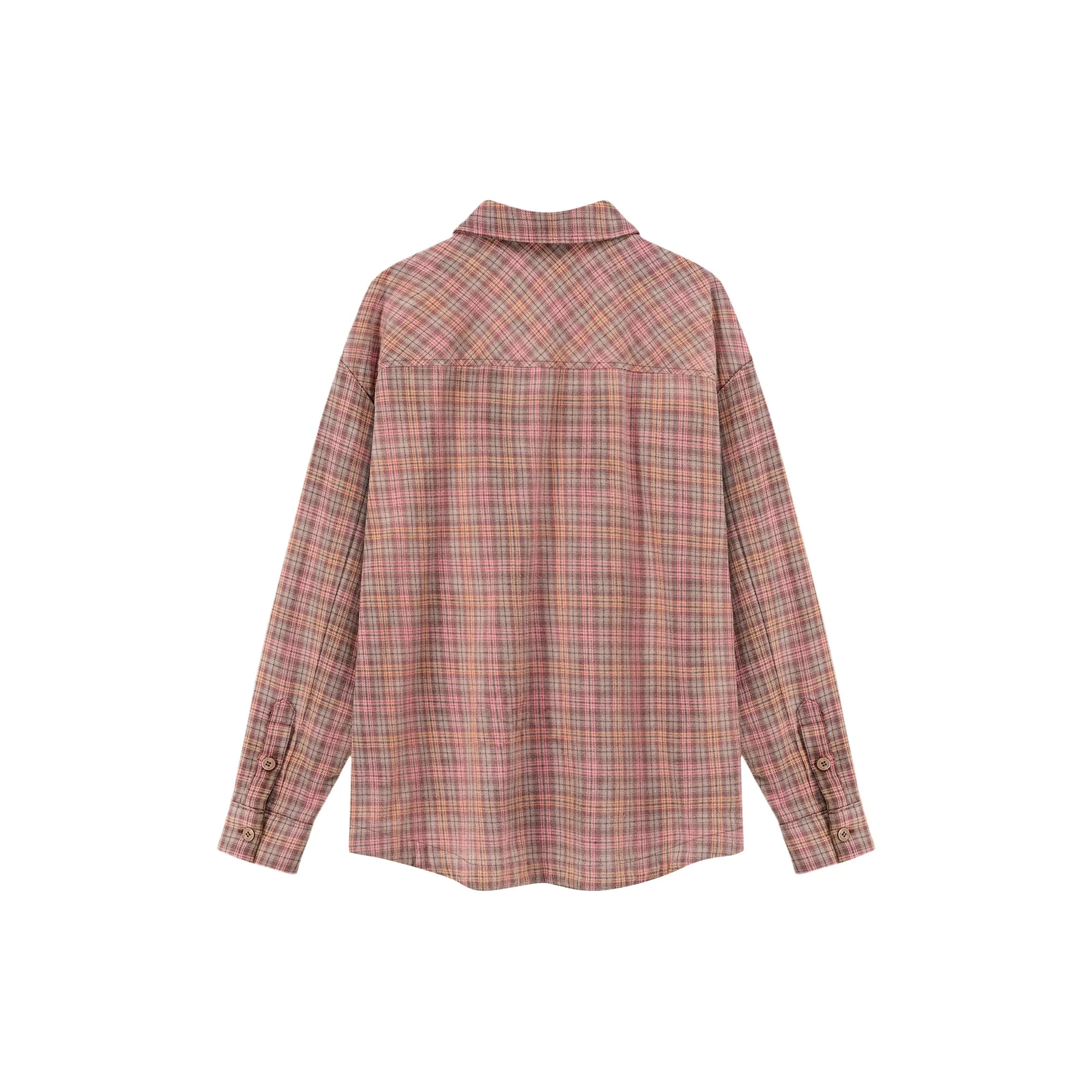 Color Heart Check Loose Fit Shirt
