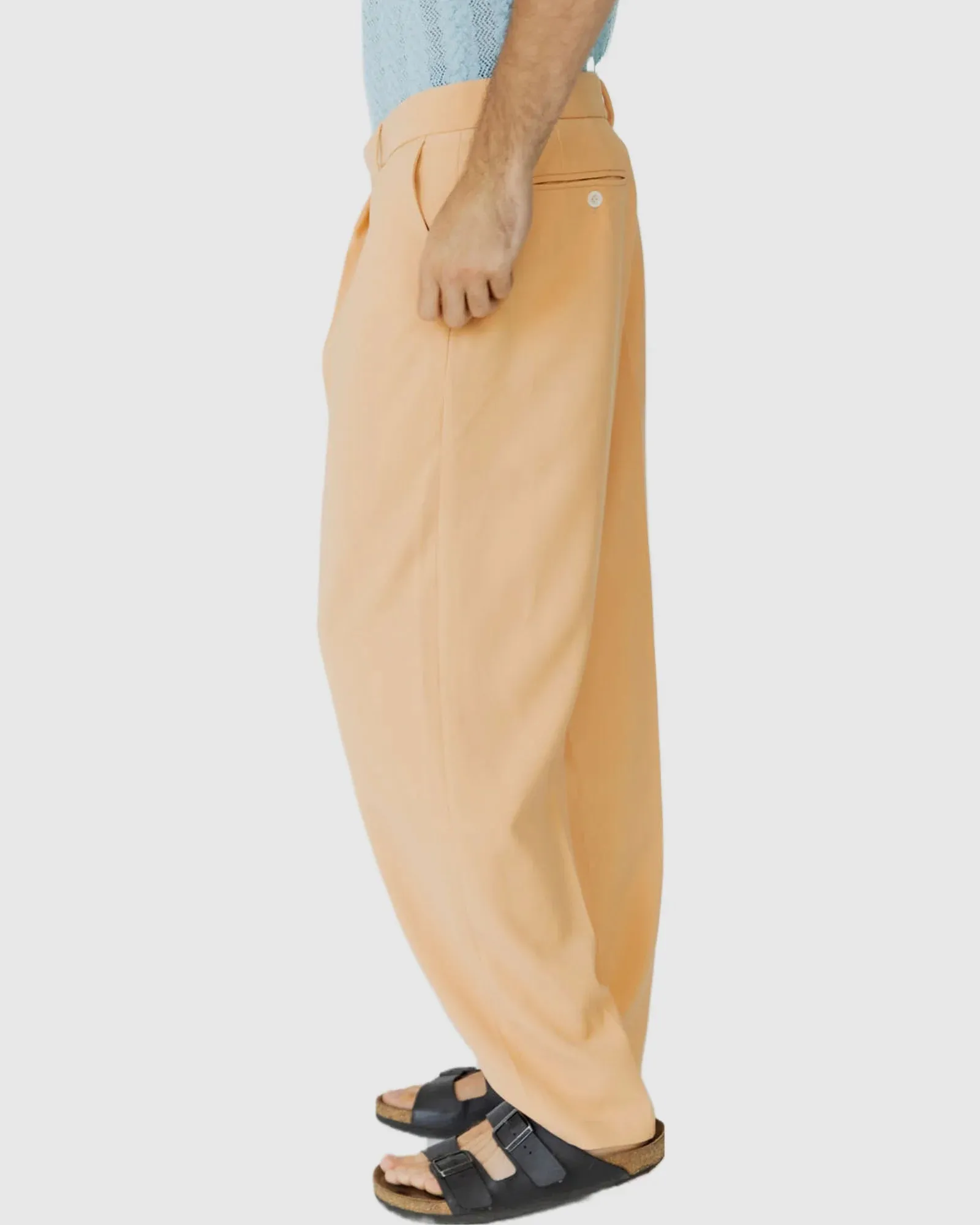 Justin Cassin Heran Loose Fit Trousers in Apricot Color