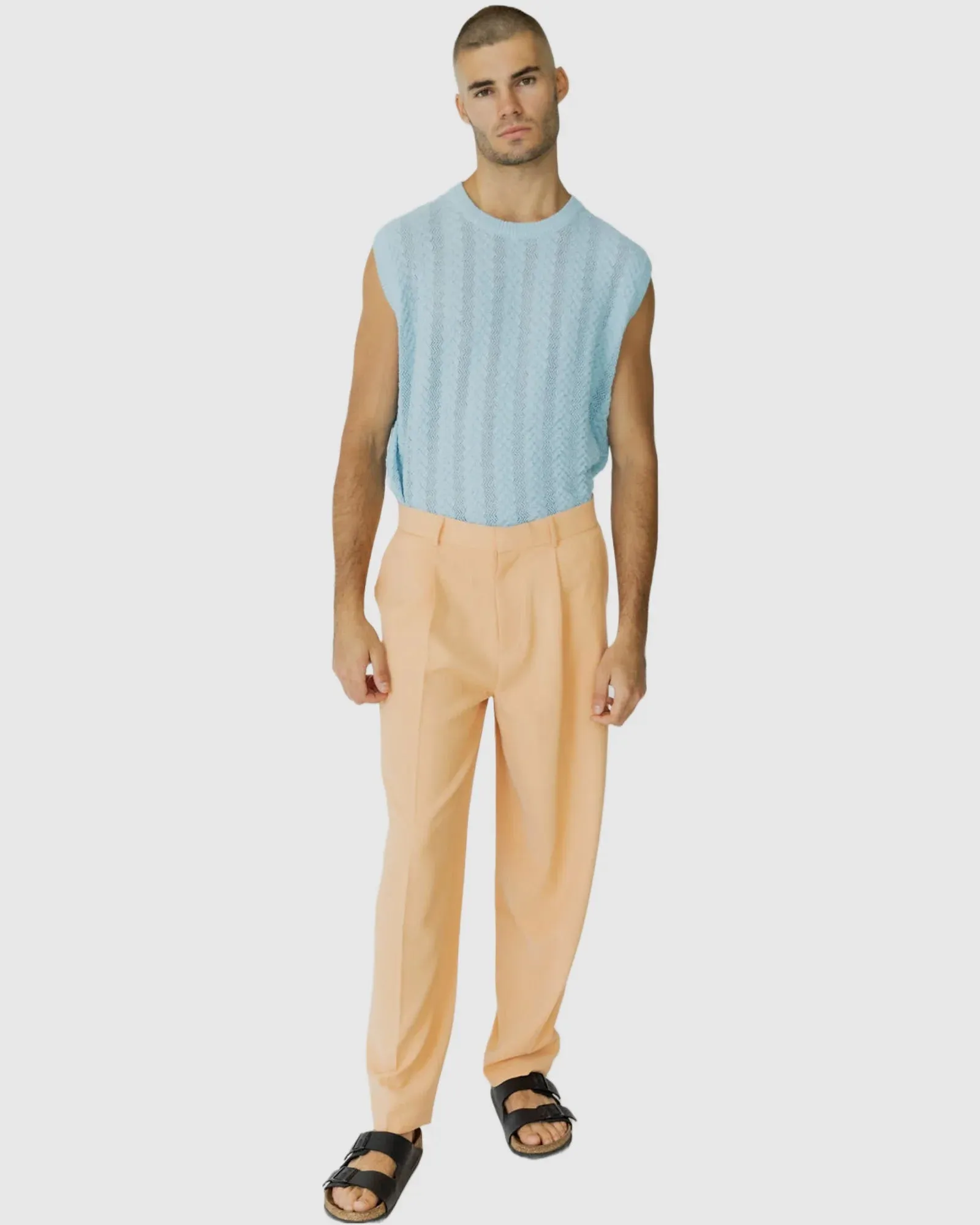 Justin Cassin Heran Loose Fit Trousers in Apricot Color