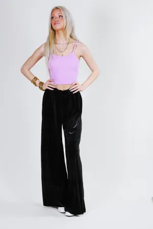 Name Of The Game Velvet Black Pants