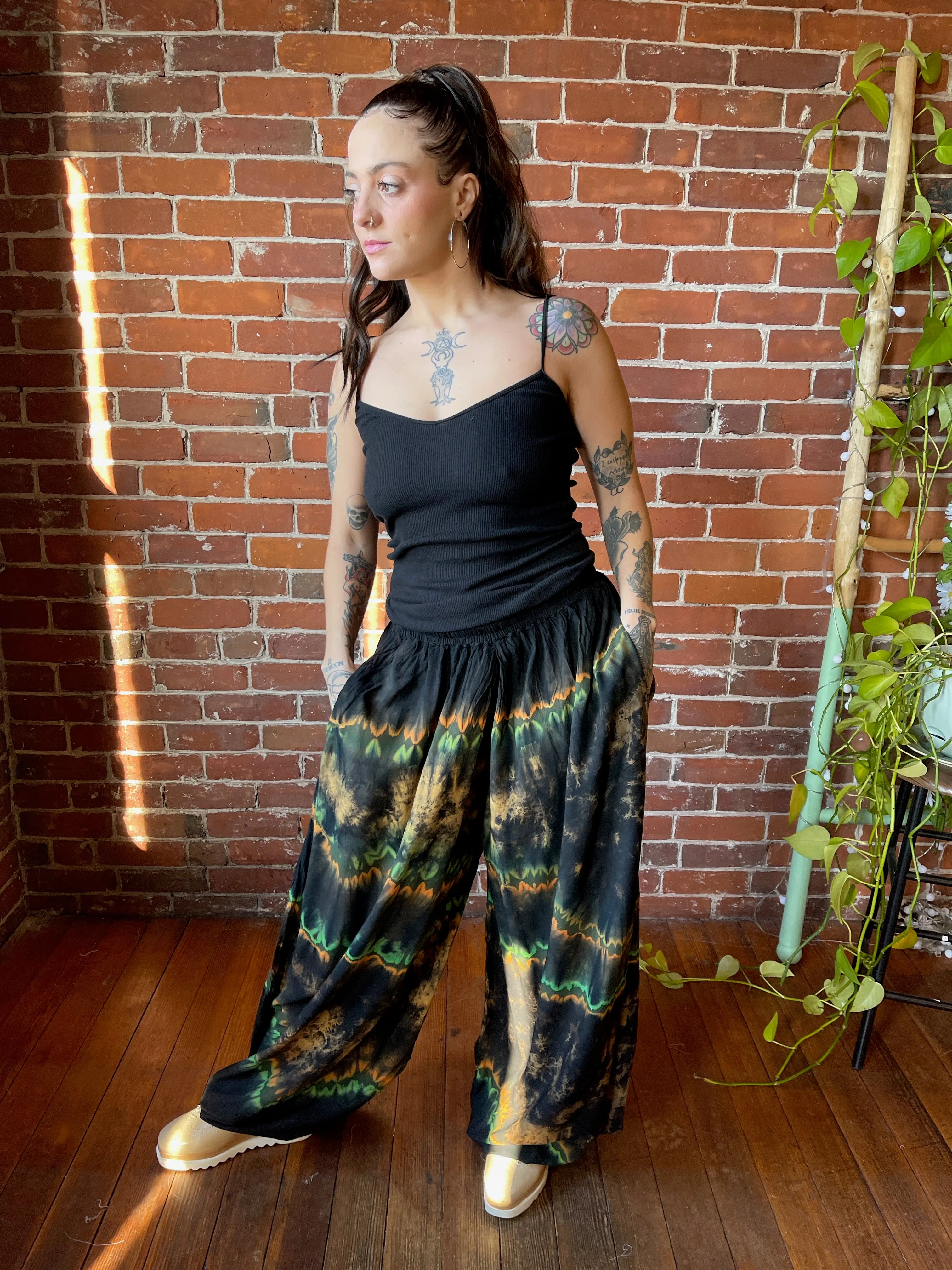 Raven Tie Dye Harem Pants Earth Tones