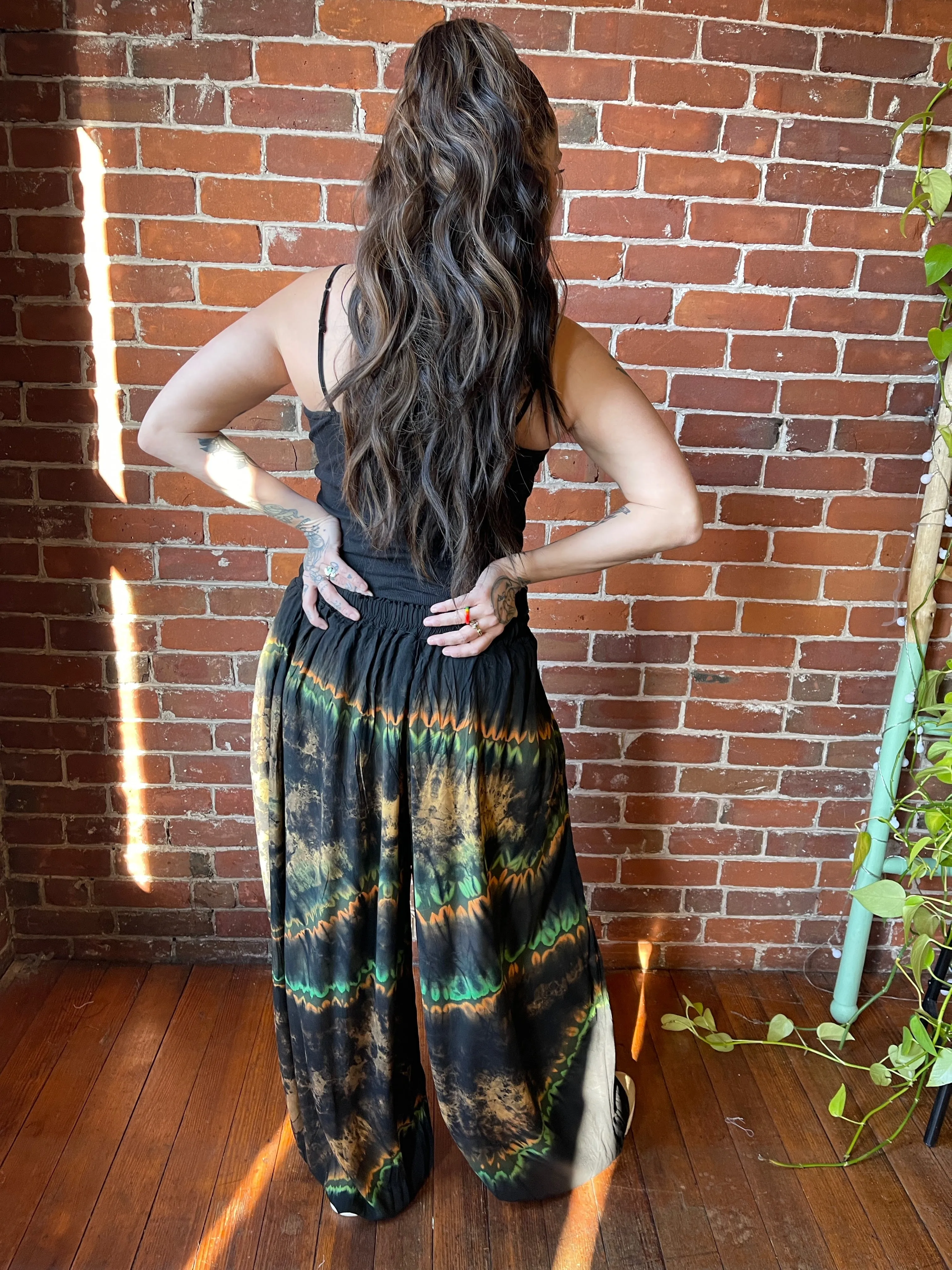 Raven Tie Dye Harem Pants Earth Tones