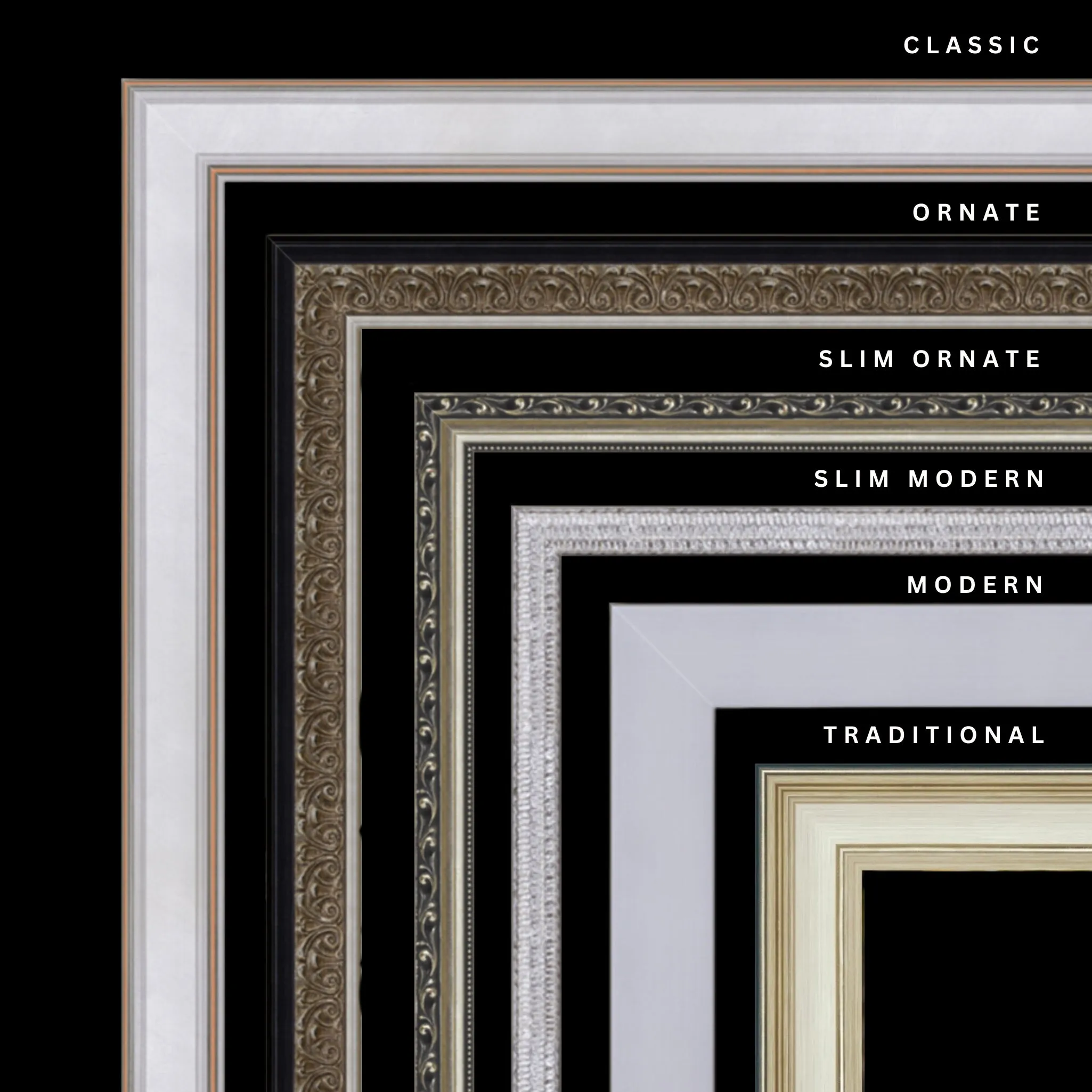 Silver 12x35 Picture Frame Ornate Traditional Classic Antique
